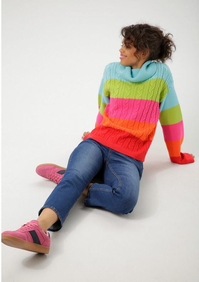 Aniston CASUAL Gebreide trui in kleurrijke of gedekte kleurencombinatie nieuwe collectie - Foto 4