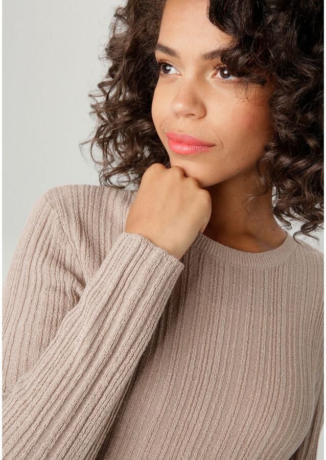 Aniston CASUAL Gebreide trui in ribbelpatroonmix nieuwe collectie - Foto 3