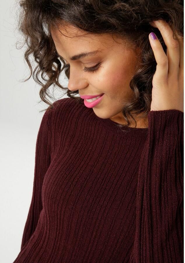 Aniston CASUAL Gebreide trui in ribbelpatroonmix nieuwe collectie - Foto 3