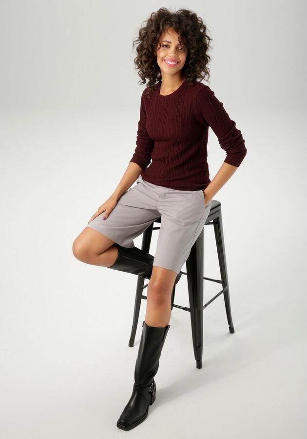 Aniston CASUAL Gebreide trui in ribbelpatroonmix nieuwe collectie - Foto 5