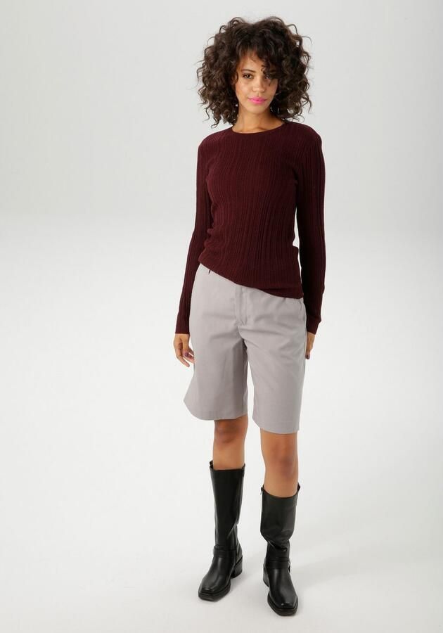 Aniston CASUAL Gebreide trui in ribbelpatroonmix nieuwe collectie - Foto 6