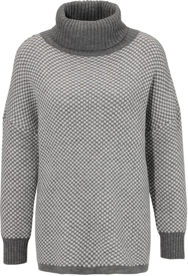 Aniston CASUAL Gebreide trui in ruitpatroon met streeplook - Foto 6