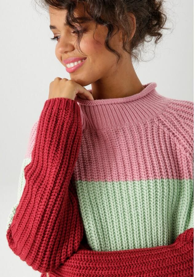 Aniston CASUAL Gebreide trui in trendy color-blocking nieuwe collectie - Foto 3