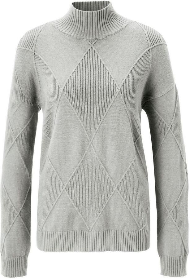 Aniston CASUAL Gebreide trui in trendy ruitpatroon nieuwe collectie - Foto 6