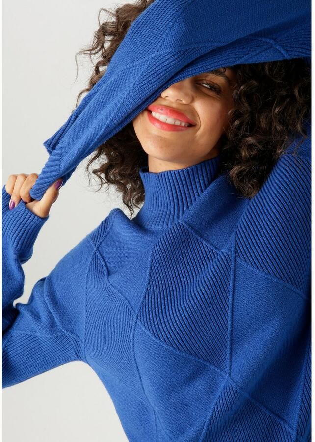 Aniston CASUAL Gebreide trui in trendy ruitpatroon nieuwe collectie - Foto 2