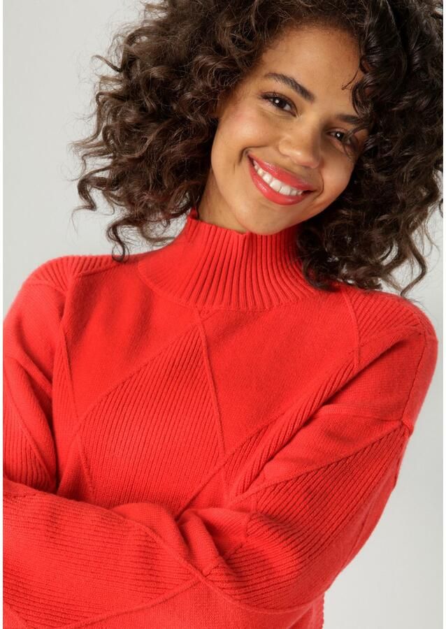 Aniston CASUAL Gebreide trui in trendy ruitpatroon nieuwe collectie - Foto 2