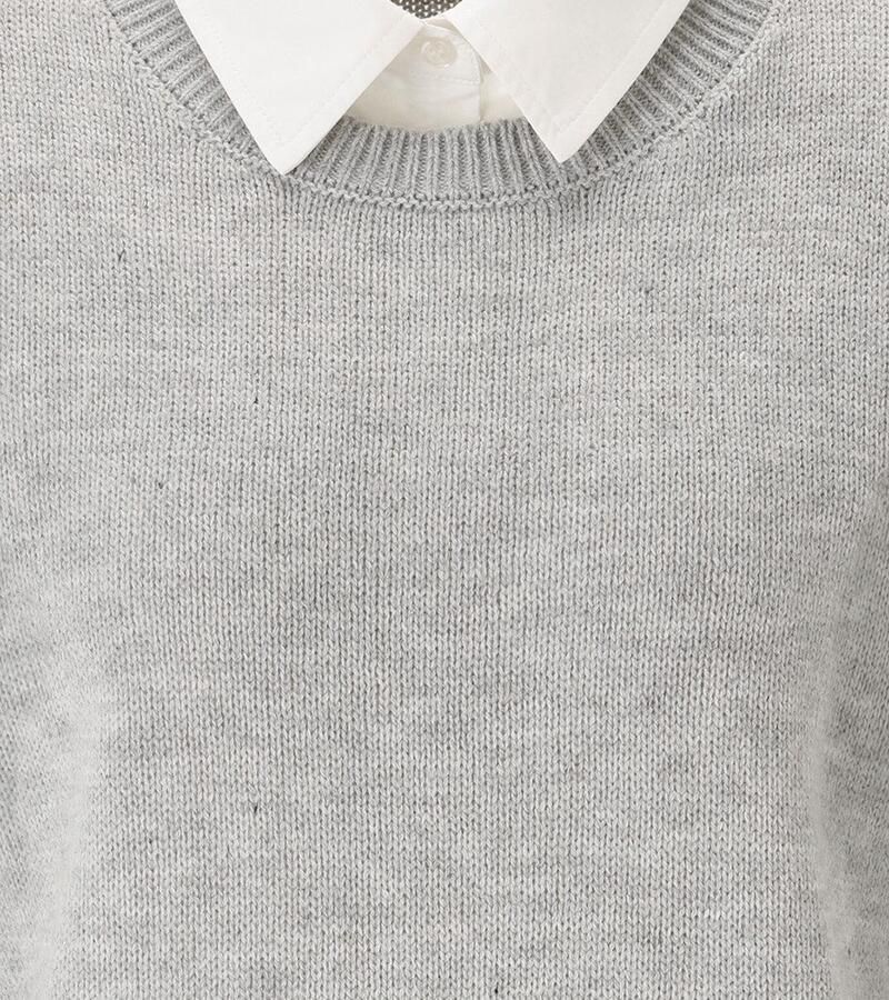 Aniston CASUAL Gebreide trui met blouse-inzet nieuwe collectie