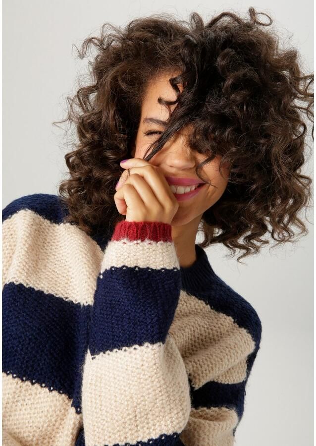 Aniston CASUAL Gebreide trui met brede strepen nieuwe collectie - Foto 3