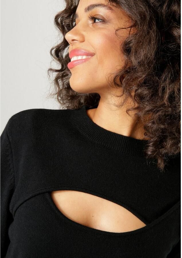 Aniston CASUAL Gebreide trui met cut-out bij het decolleté - Foto 3