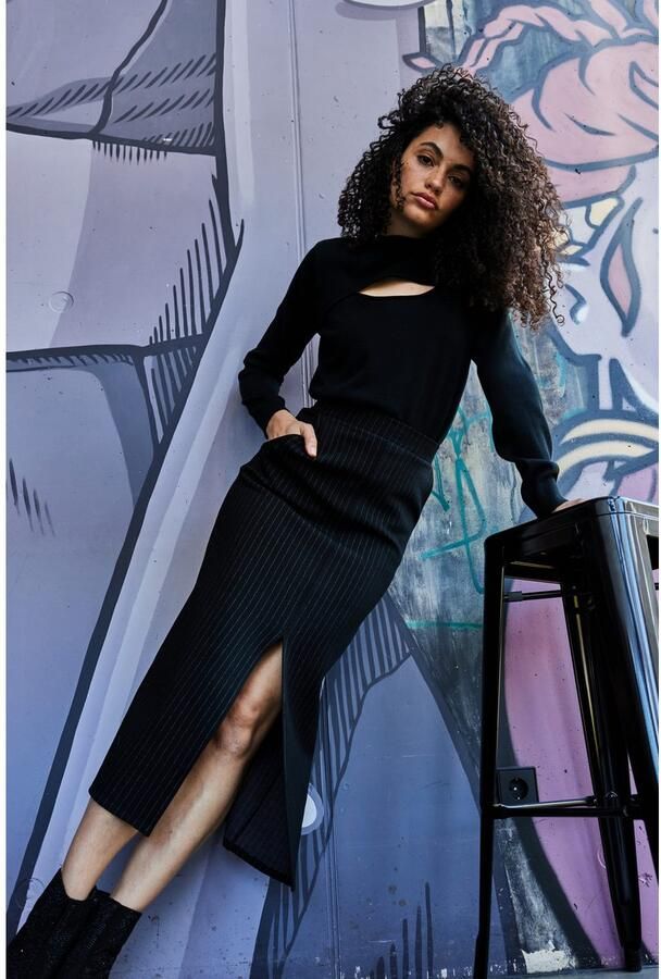 Aniston CASUAL Gebreide trui met cut-out bij het decolleté - Foto 7