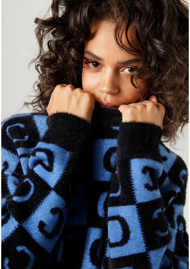 Aniston CASUAL Gebreide trui met extravagante 2-kleurige vierkanten - Foto 3