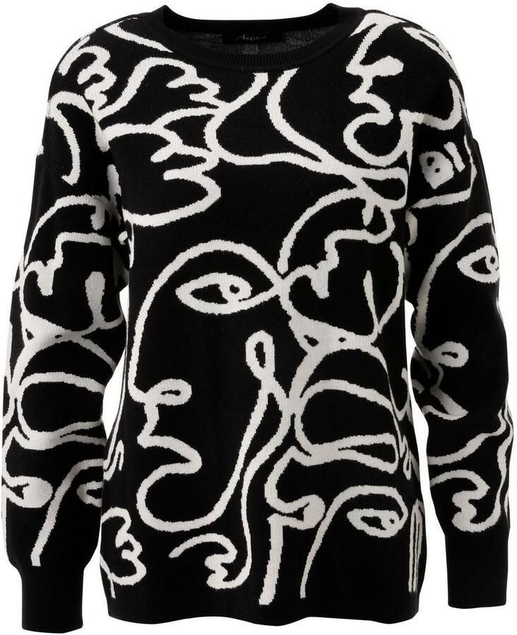 Aniston CASUAL Gebreide trui met fantasierijk grafisch jacquardpatroon nieuwe collectie - Foto 2
