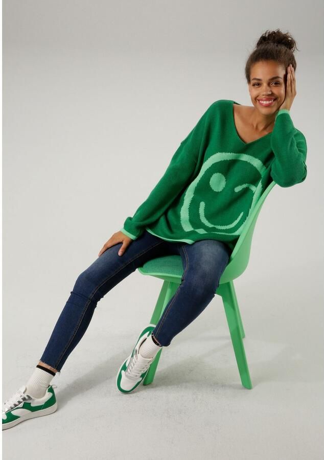Aniston CASUAL Gebreide trui met gebreid smiley - Foto 4