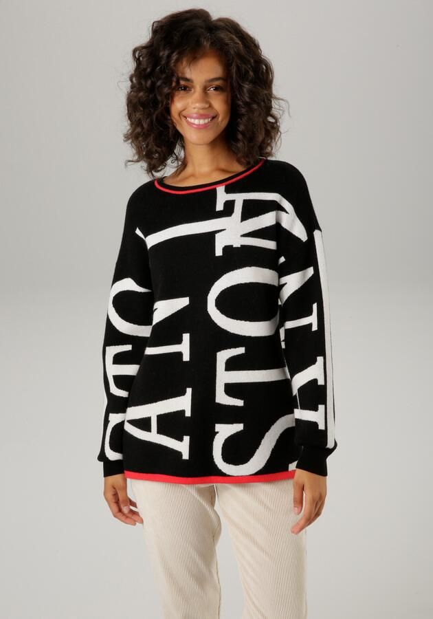 Aniston CASUAL Gebreide trui met gebreide aniston-teksten - Foto 8