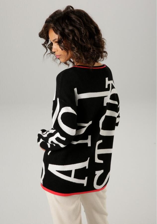 Aniston CASUAL Gebreide trui met gebreide aniston-teksten - Foto 4