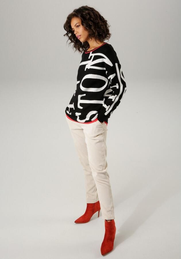 Aniston CASUAL Gebreide trui met gebreide aniston-teksten - Foto 6