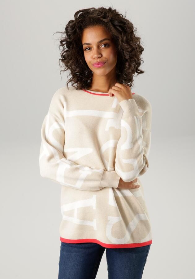 Aniston CASUAL Gebreide trui met gebreide aniston-teksten - Foto 7