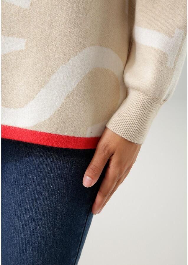 Aniston CASUAL Gebreide trui met gebreide aniston-teksten - Foto 3