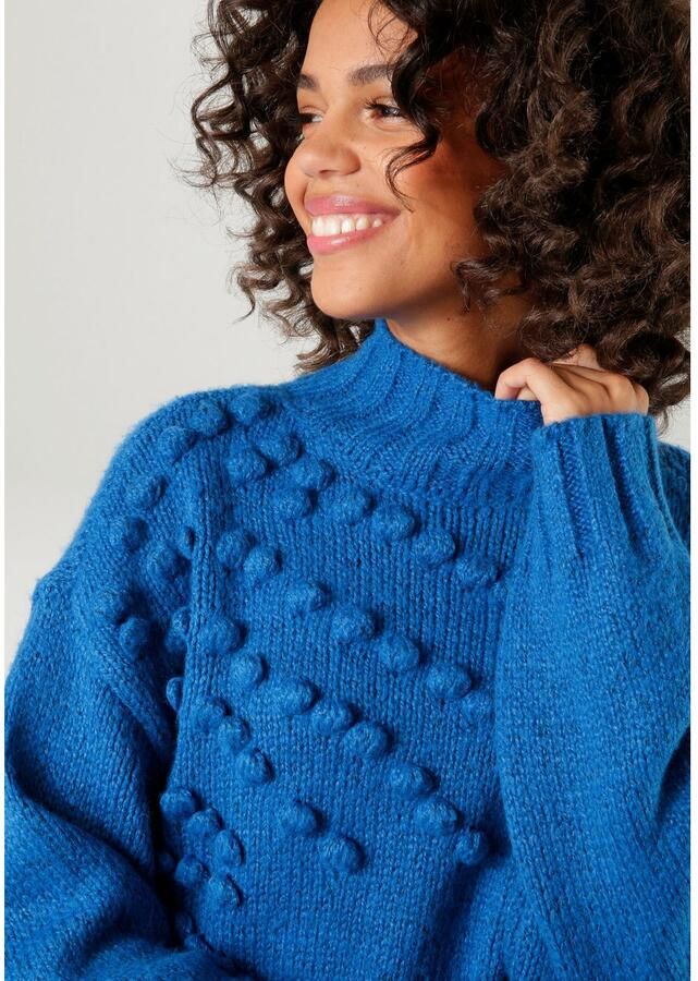 Aniston CASUAL Gebreide trui met gebreide kleine pompons - Foto 3