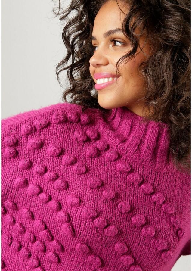 Aniston CASUAL Gebreide trui met gebreide kleine pompons - Foto 2