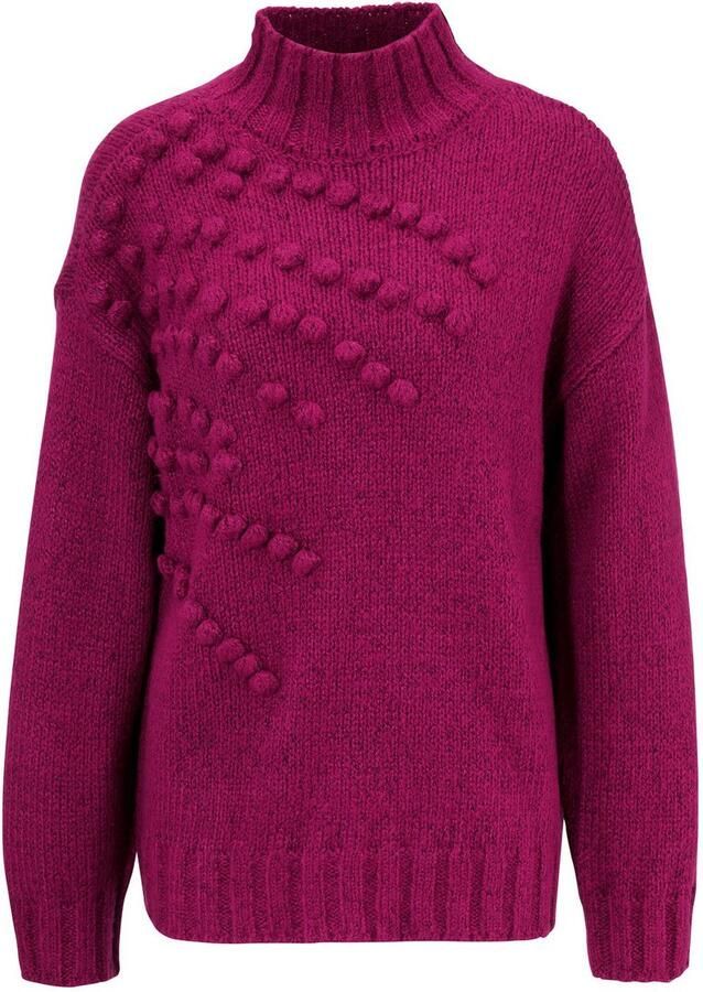 Aniston CASUAL Gebreide trui met gebreide kleine pompons - Foto 3