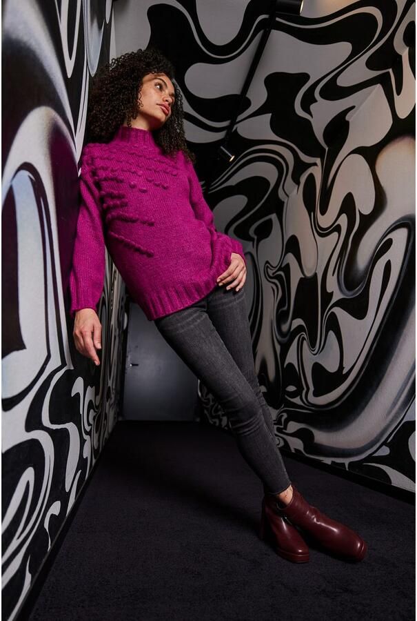 Aniston CASUAL Gebreide trui met gebreide kleine pompons - Foto 7