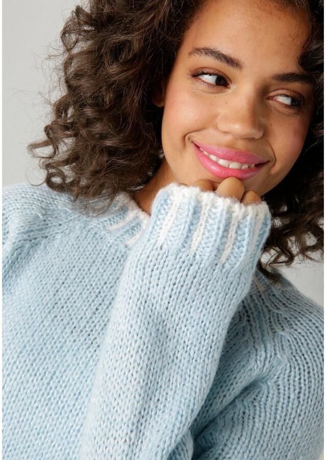 Aniston CASUAL Gebreide trui met gedessineerde boorden nieuwe collectie - Foto 2