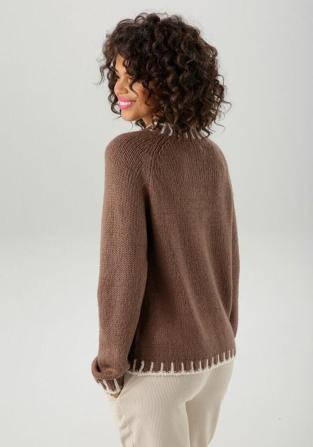 Aniston CASUAL Gebreide trui met gedessineerde boorden nieuwe collectie - Foto 5