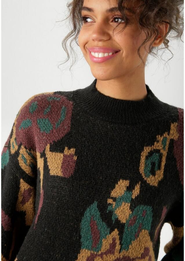 Aniston CASUAL Gebreide trui met grote ingebreide bloe nieuwe collectie - Foto 3