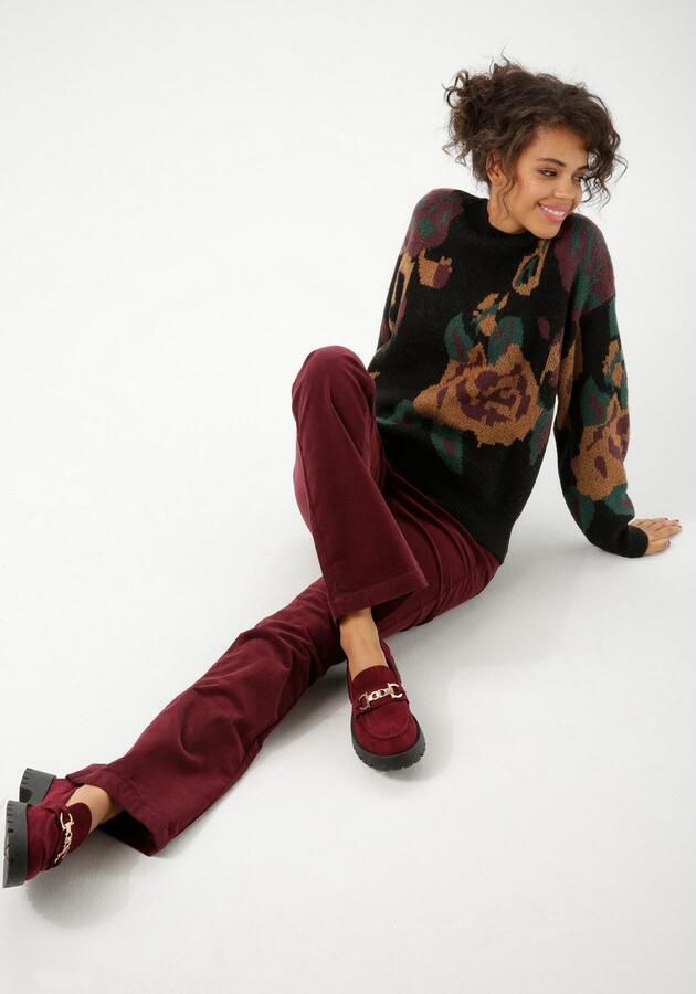 Aniston CASUAL Gebreide trui met grote ingebreide bloe nieuwe collectie - Foto 6