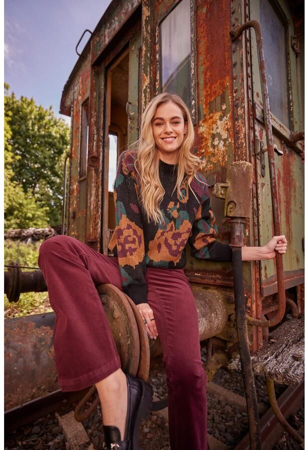 Aniston CASUAL Gebreide trui met grote ingebreide bloe nieuwe collectie - Foto 7