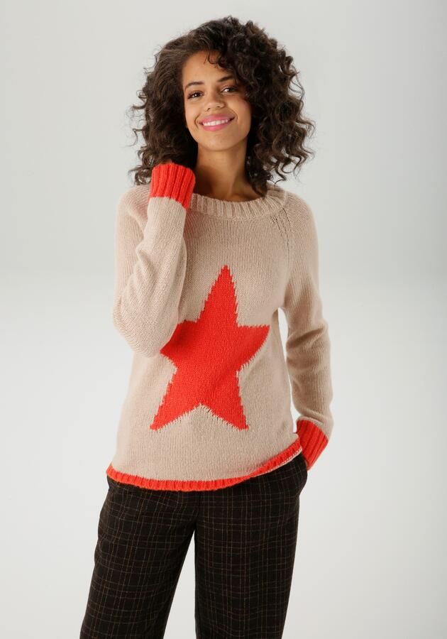 Aniston CASUAL Gebreide trui met grote ster op het voorpand nieuwe collectie - Foto 7