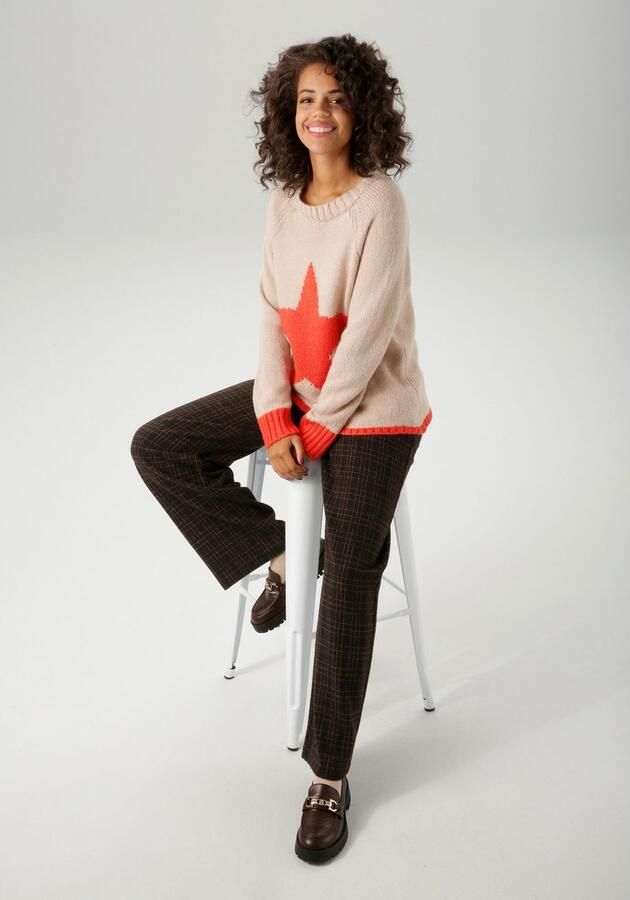 Aniston CASUAL Gebreide trui met grote ster op het voorpand nieuwe collectie - Foto 5