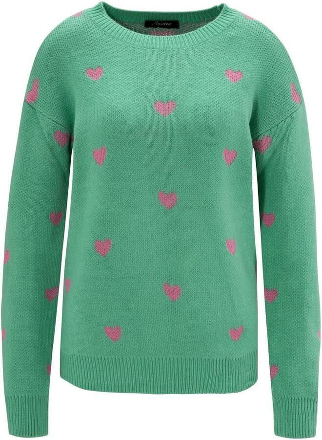 Aniston CASUAL Gebreide trui met ingebrachte hartjes