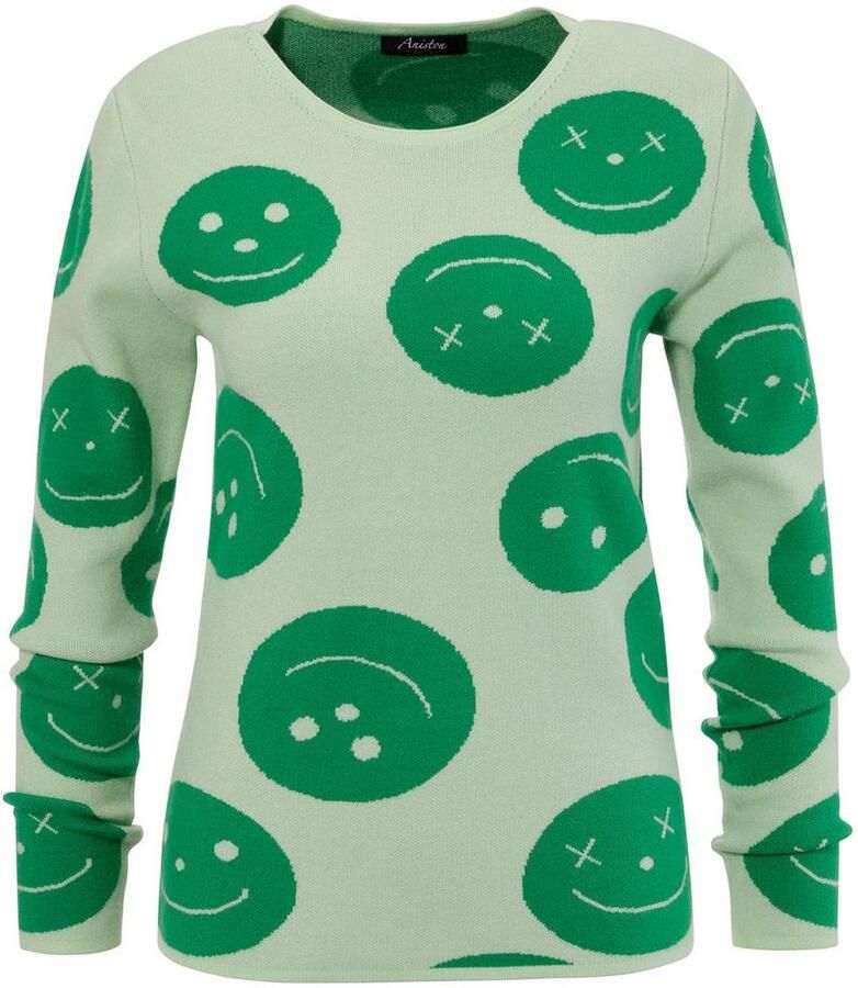 Aniston CASUAL Gebreide trui met ingebrachte smileys - Foto 2