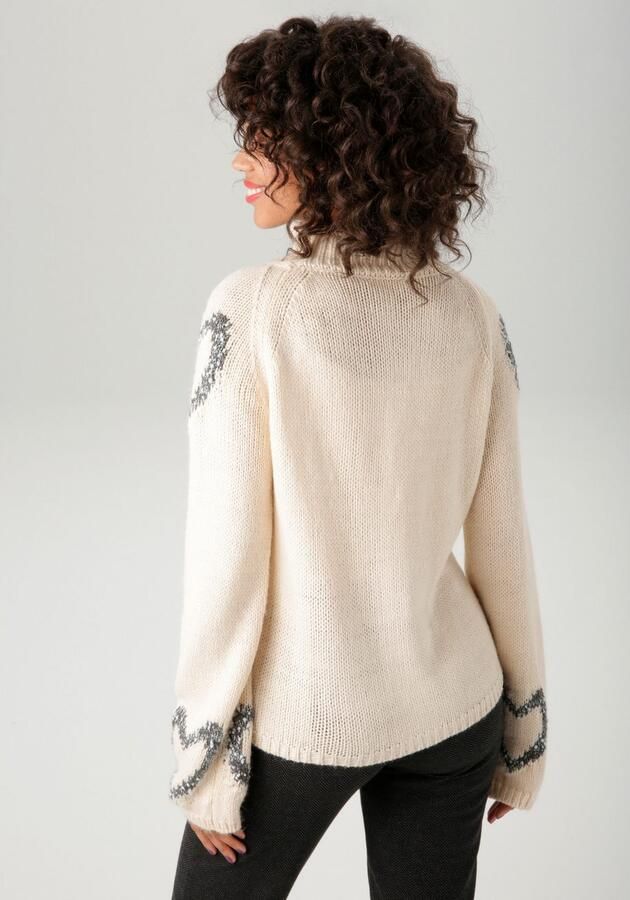 Aniston CASUAL Gebreide trui met ingebreide harten nieuwe collectie - Foto 4