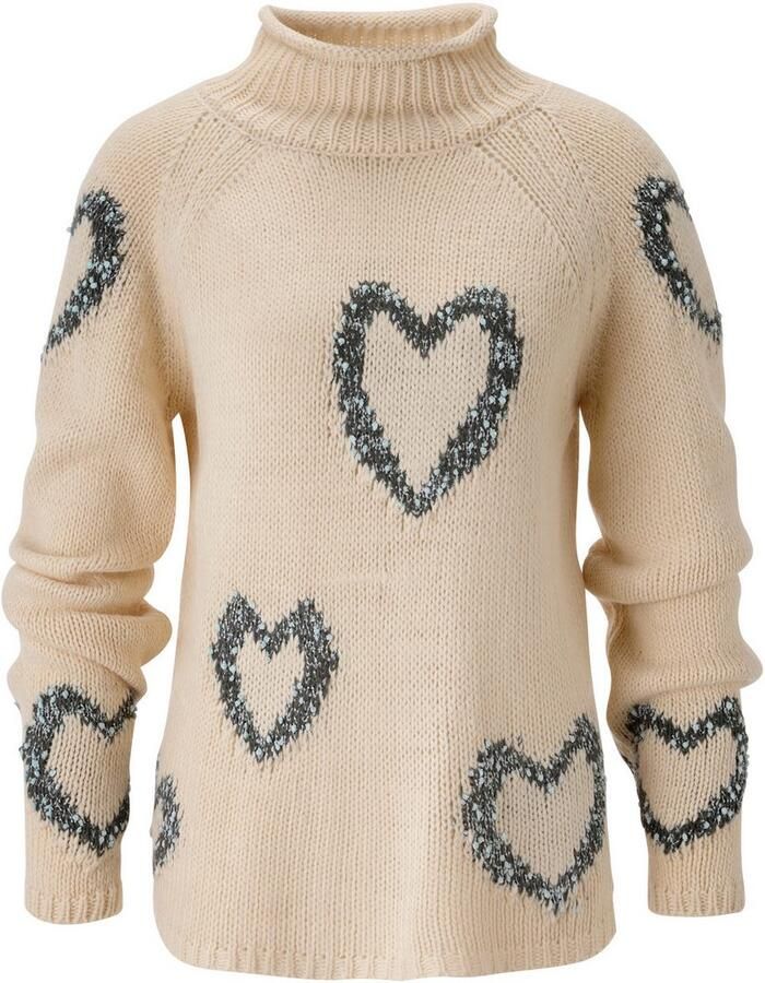 Aniston CASUAL Gebreide trui met ingebreide harten nieuwe collectie - Foto 2