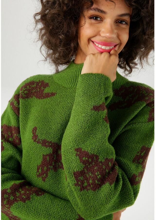 Aniston CASUAL Gebreide trui met ingebreide luipaarden nieuwe collectie - Foto 2