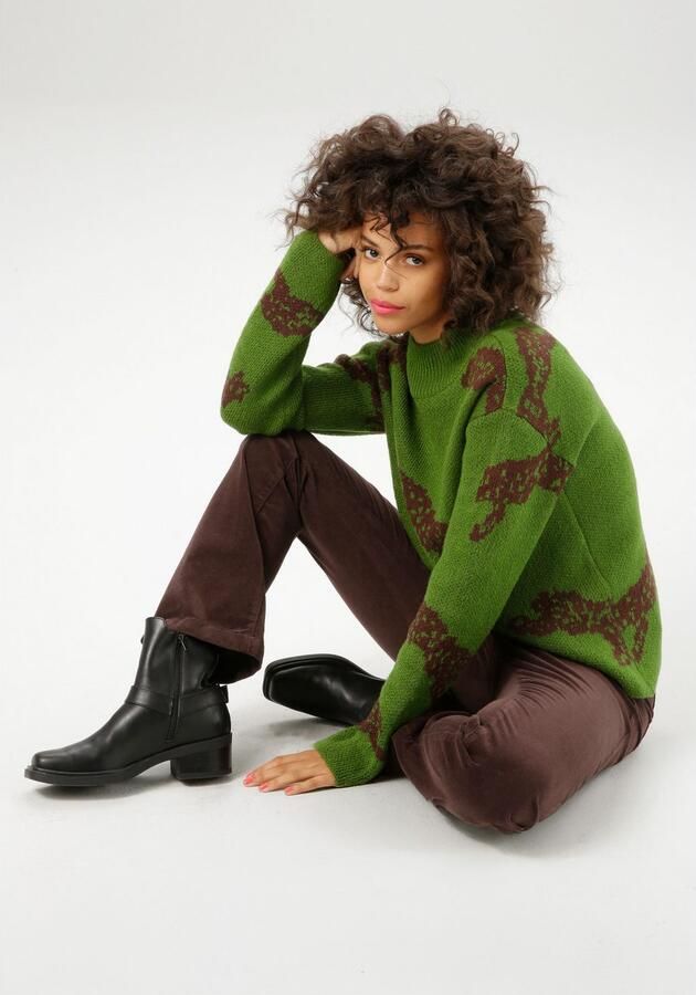 Aniston CASUAL Gebreide trui met ingebreide luipaarden nieuwe collectie - Foto 4