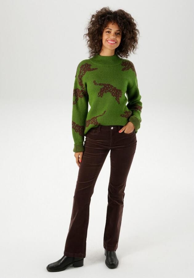 Aniston CASUAL Gebreide trui met ingebreide luipaarden nieuwe collectie - Foto 5