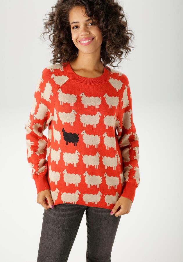 Aniston CASUAL Gebreide trui met ingebreide schapen nieuwe collectie - Foto 7