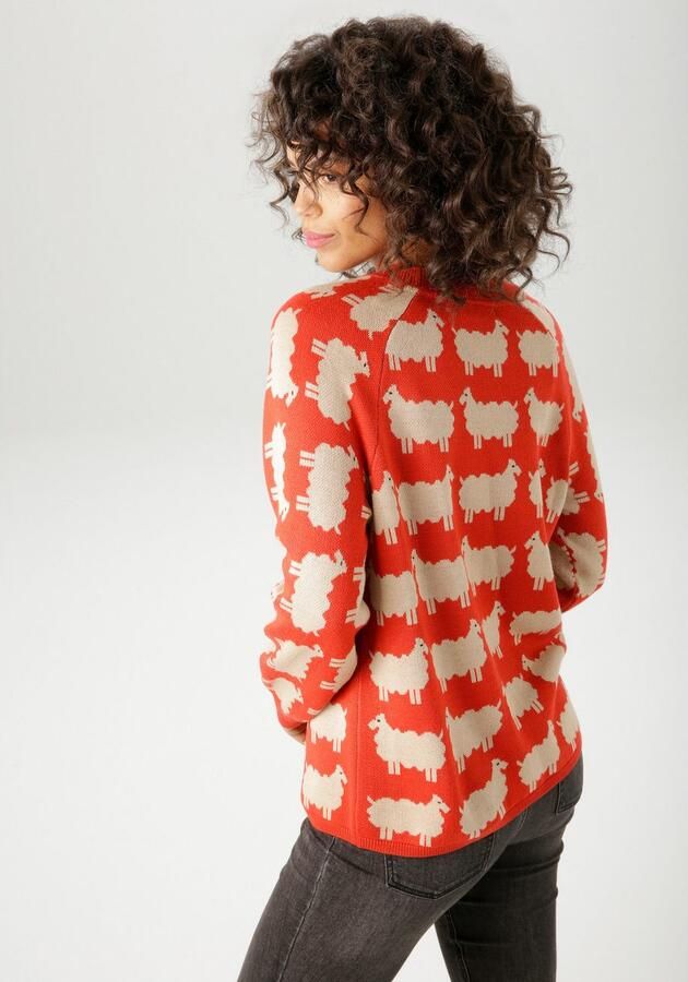 Aniston CASUAL Gebreide trui met ingebreide schapen nieuwe collectie - Foto 4