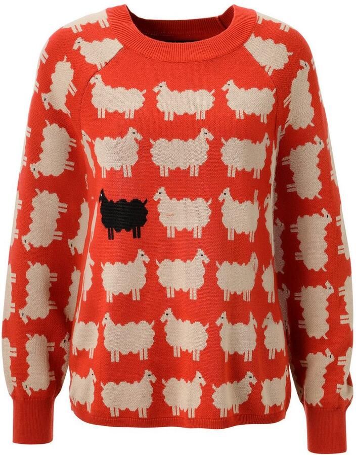 Aniston CASUAL Gebreide trui met ingebreide schapen nieuwe collectie - Foto 2