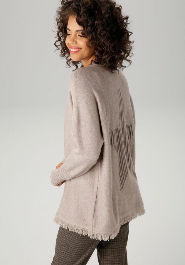 Aniston CASUAL Gebreide trui met ingebreide ster op de rug nieuwe collectie - Foto 4