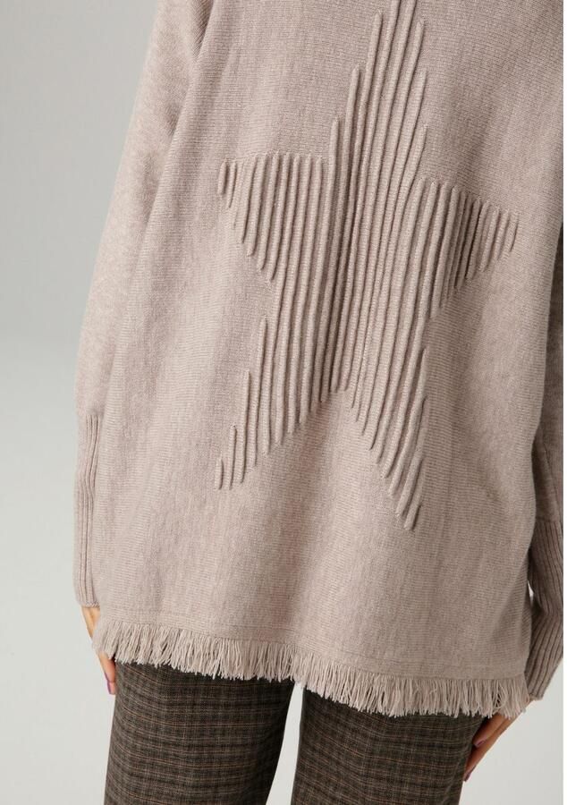Aniston CASUAL Gebreide trui met ingebreide ster op de rug nieuwe collectie - Foto 3