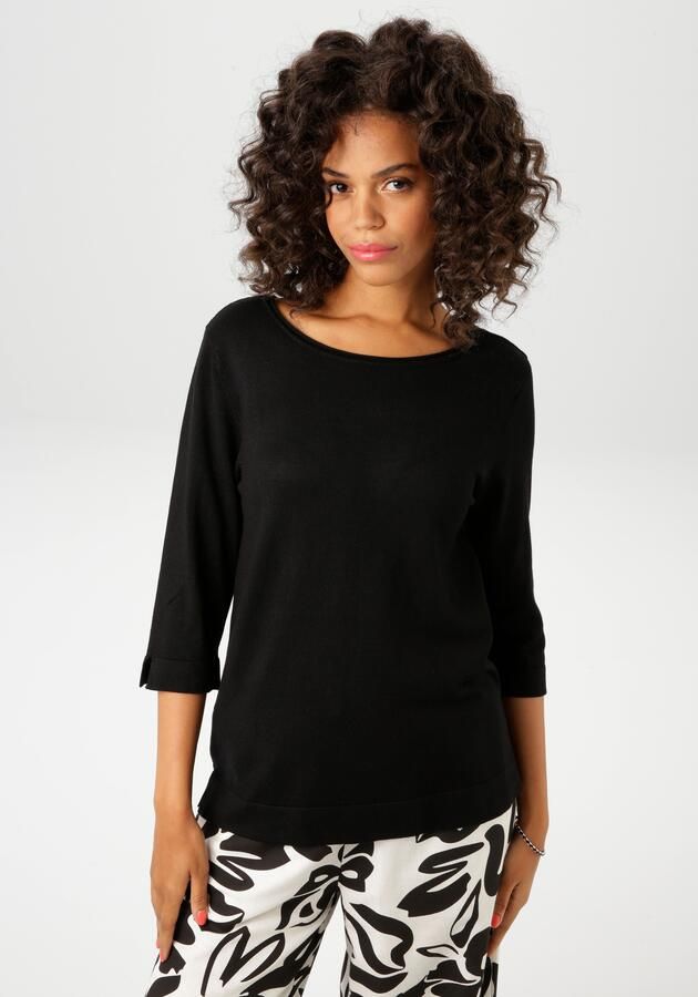 Aniston CASUAL Gebreide trui met klein split aan de 3 4-lange mouwen - Foto 7