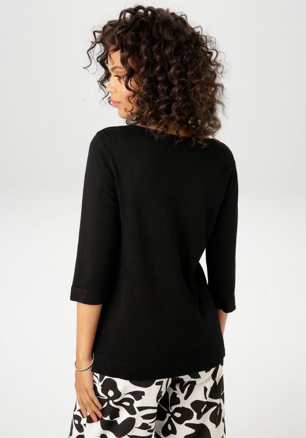 Aniston CASUAL Gebreide trui met klein split aan de 3 4-lange mouwen - Foto 5