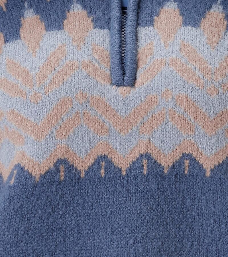 Aniston CASUAL Gebreide trui met kraag en ritssluiting