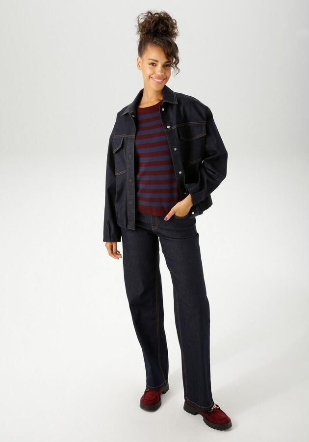 Aniston CASUAL Gebreide trui met streepdessin nieuwe collectie - Foto 6