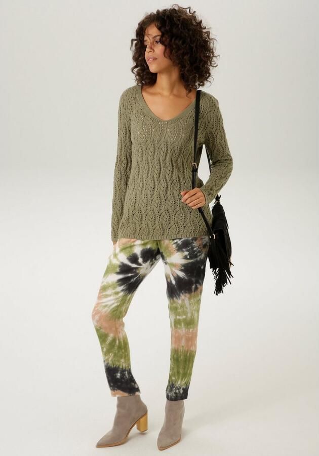 Aniston CASUAL Gebreide trui met trendy ajour-patroon - Foto 3